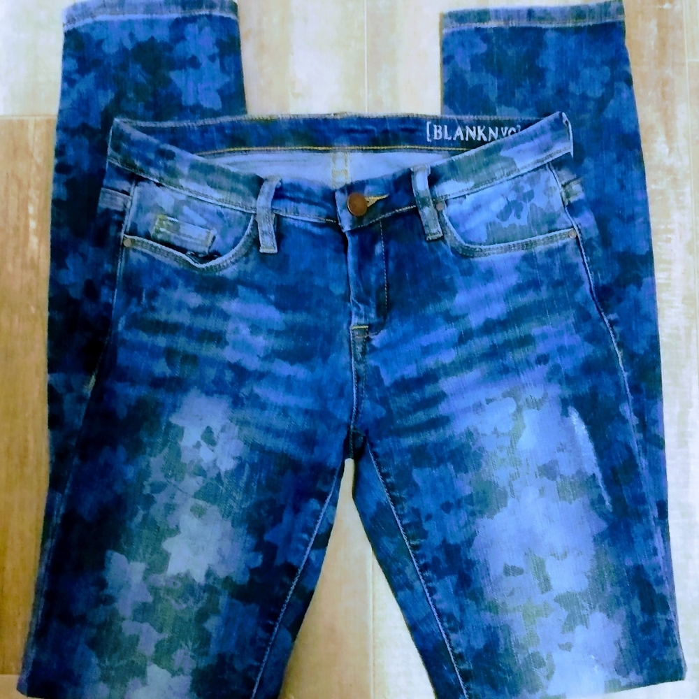 BLANKNYC Floral Low-rise Skinny Jeans